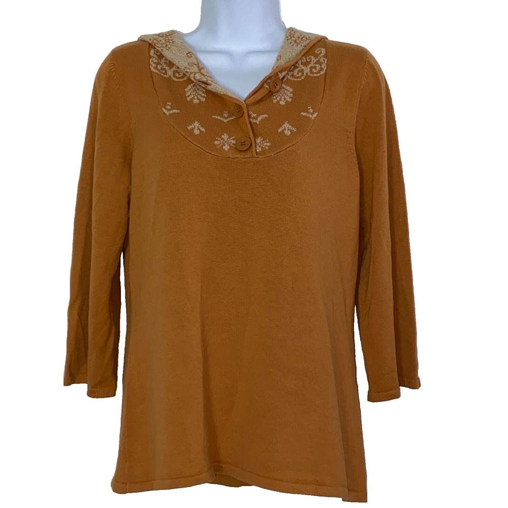 Axcess Shirt Womens Size Medium Orange Print Hoodie New No Tag